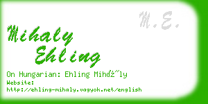 mihaly ehling business card